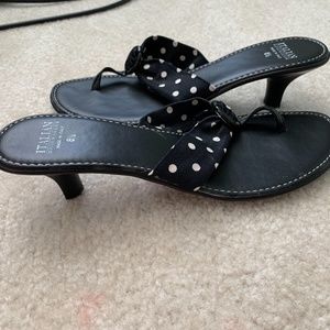 Italian Shoemakers polka dot kitten heel sandal